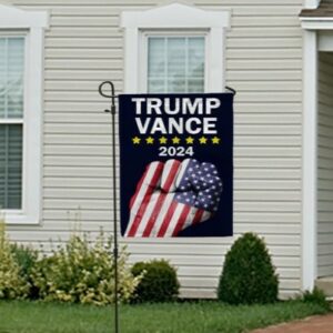 Vantaso House Flag America Presidential Election Trump Vance 2024 Fist Decorative Double Sided Banner for Yard Lawn2