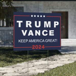 Yard Lawn Trump Vance 2024 Yard Sign with Stand, Trump Sign