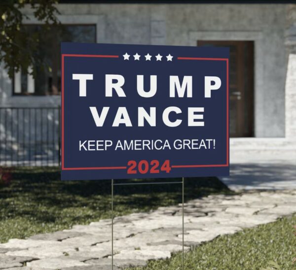 Yard Lawn Trump Vance 2024 Yard Sign with Stand, Trump Sign