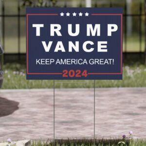 Yard Lawn Trump Vance 2024 Yard Sign with Stand, Trump Sign Us