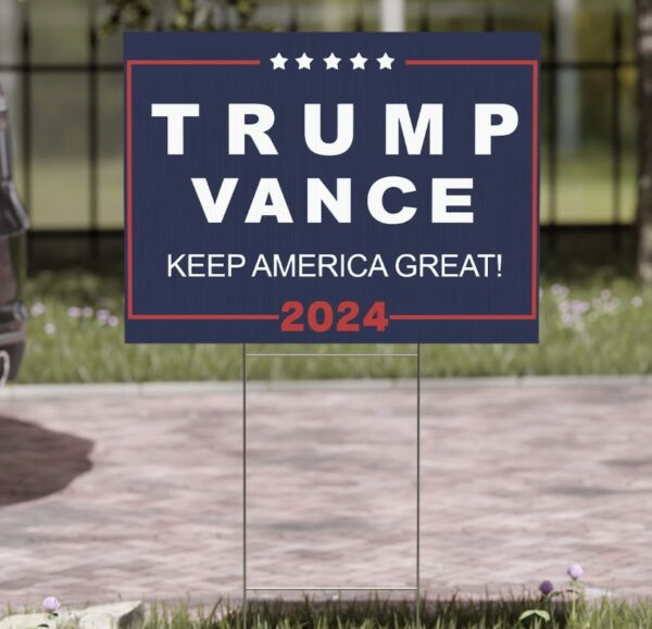 Yard Lawn Trump Vance 2024 Yard Sign with Stand, Trump Sign Us