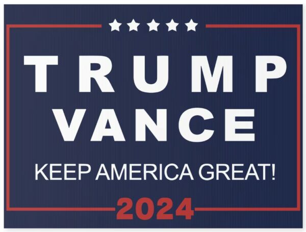 Yard Lawn Trump Vance 2024 Yard Sign with Stand, Trump Signs