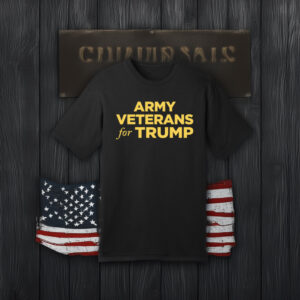 Army Veterans for Trump Black TShirt