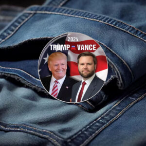 Official 12 TRUMP VANCE Campaign 2024 U.S. Presidential Election 3 Safety Pinback Button2