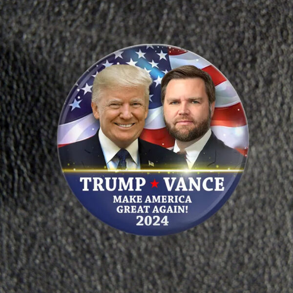 Official Donald Trump & JD Vance 2024 MAGA Button