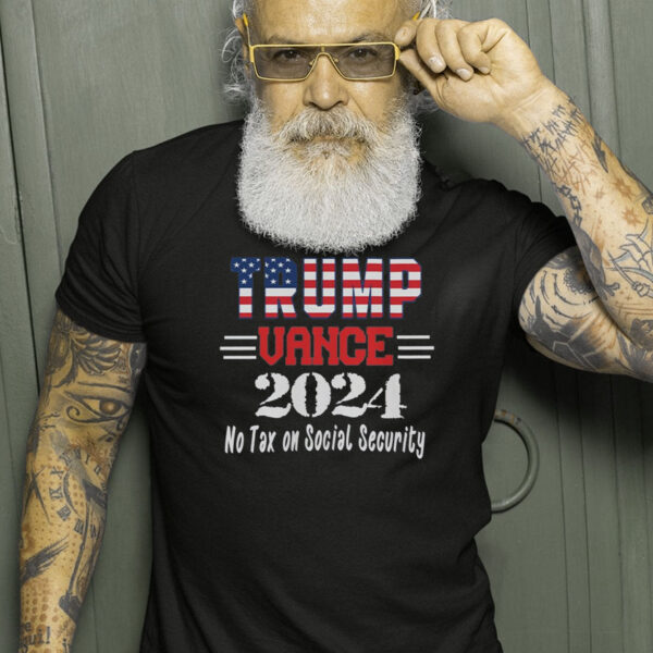 Official Trump Vance 2024 No Tax On Social Security Mens T-Shirt1