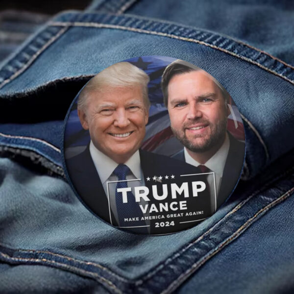 Official Trump Vance 2024 Pin Button, President Trump2