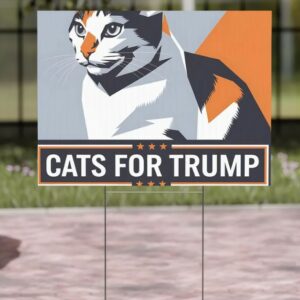 Cats For Trump Vance Yard Sign, Trump Vance Yard Sign, Republican Garden Sign, President Election 2024, Political Lawn Sign1