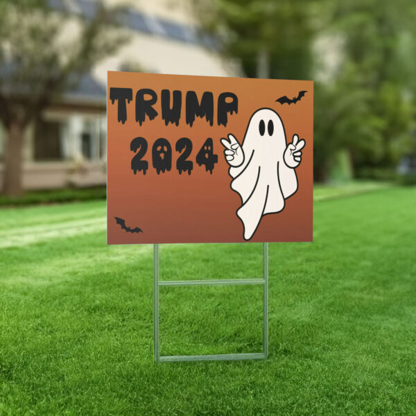 Halloween Trump 2024 Yard Sign, Spooky Ghost Trump Sign, Halloween Election Decoration