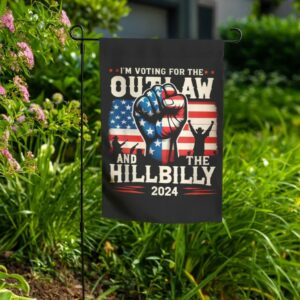 Outlaw Hillbilly Garden Flag - Trump Vance Flag - Trump Garden Flag - Trump 2024 Garden Flag - MAGA Garden Flag - Republican Yard Flags