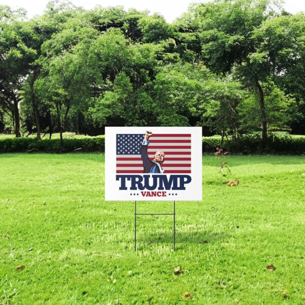 TRUMP VANCE Fist Pump Yard Sign 2024 Presidential Election