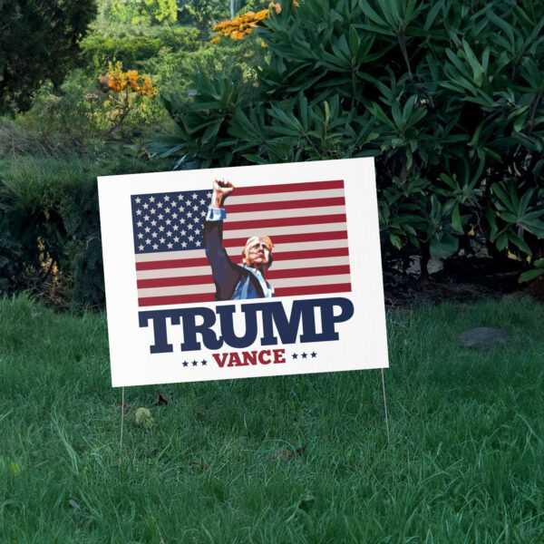 TRUMP VANCE Fist Pump Yard Sign • 2024 Presidential Election