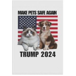 They're eating our cats and dogs, Vote Trump flag, Political Election, 2024, Vote Trump Vance Garden & House Banner, MAGA, Trump Campaign3