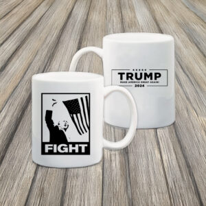 Trump Fight White Coffee Mugs