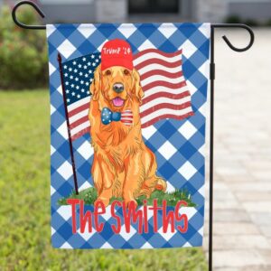 Trump Garden Flag Stand with Trump Golden Retriever Trump Flag 2024 Trump Dog Flag Trump Supporter Conservative Flag Patriotic Flag MAGA