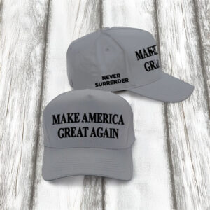 Trump Never Surrender Gray MAGA Hats