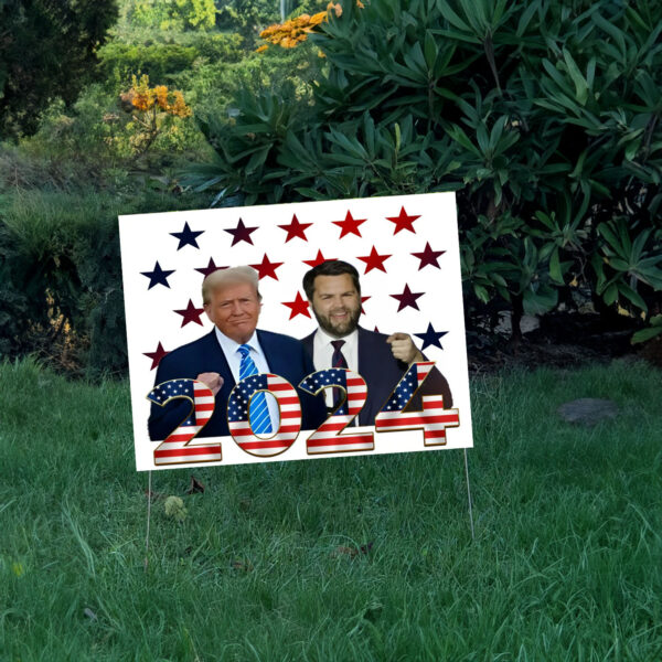 Trump Vance 2024 Full Picture Red White and Blue Political Election Yard sign