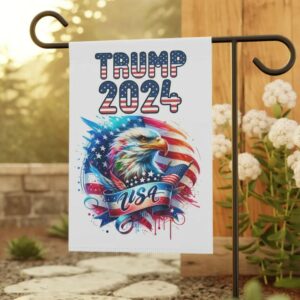 Trump Vance 2024 Garden Banner, Take America Back, Patriotic Yard Decor, American Flag Garden Sign, 12x18 Yard Flag, Political Yard Sign1