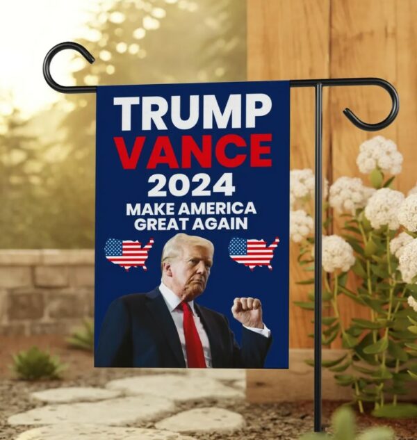 Trump Vance 2024 Garden Flag - 12x18 Inch Double Sided, Make America Great Again Flag, Trump Fight Flag, Take America Back Trump 2024 Flag2