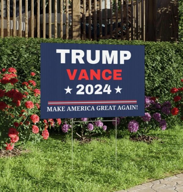 Trump Vance 2024 Lawn Sign, Yard Decor, USA Election 2024, Conservative Support, Vote for Republican. Political Outdoor Sign, Patriotic