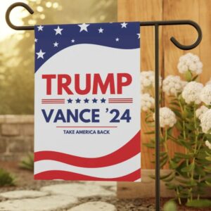 Trump Vance 2024 Republican Outdoor Garden Flag, American Political Yard Art, President Trump and Vance Campaign Gift, Patriotic Decor1