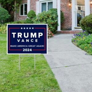 Trump Vance 2024 Single-Sided Yard Sign w2 Free Decals Donald Trump Campaign Sign, Donald Trump, Trump 2024, MAGA Decals, Ships Same Day2