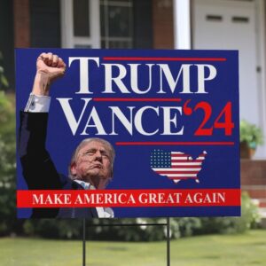 Trump Vance 2024 Yard Sign, Make America Great Again Yard Sign with Stakes, Take America Back Sign, Trump Fight Sign, Political Signage