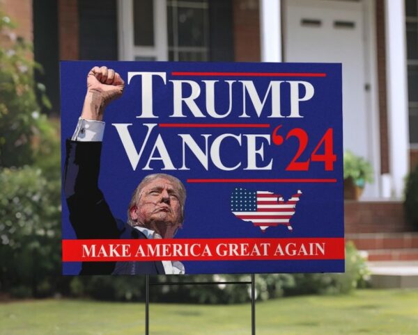 Trump Vance 2024 Yard Sign, Make America Great Again Yard Sign with Stakes, Take America Back Sign, Trump Fight Sign, Political Signage