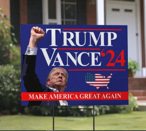 Trump Vance 2024 Yard Sign, Make America Great Again Yard Sign with Stakes, Take America Back Sign, Trump Fight Sign, Political Signage