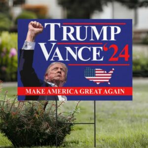 Trump Vance 2024 Yard Sign, Make America Great Again Yard Sign with Stakes, Take America Back Sign, Trump Fight Sign, Political Signage3