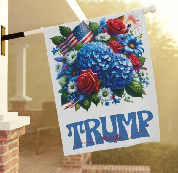 Trump garden flag Trump Vance flag Trump yard sign Republican yard flag MAGA 2024 Election flag Trump floral flag for yard Trump house flag