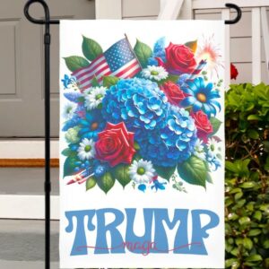 Trump garden flag Trump Vance flag Trump yard sign Republican yard flag MAGA 2024 Election flag Trump floral flag for yard Trump house flag1