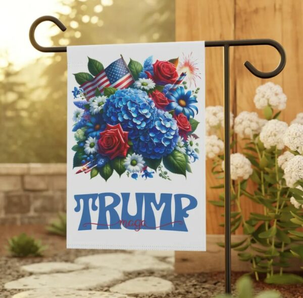 Trump garden flag Trump Vance flag Trump yard sign Republican yard flag MAGA 2024 Election flag Trump floral flag for yard Trump house flag3