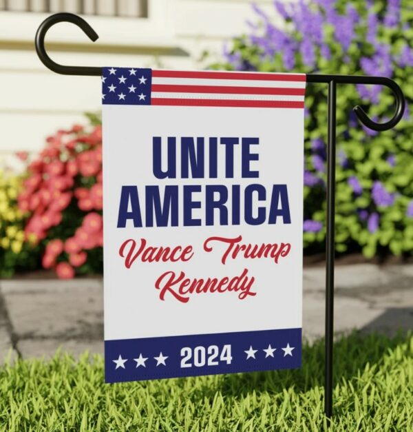 Unite America Flag 2024 Vance Trump Kennedy Garden Flag, Decorative Outdoor Flag, Patriotic Flag for Yard, Garden Flag 2024