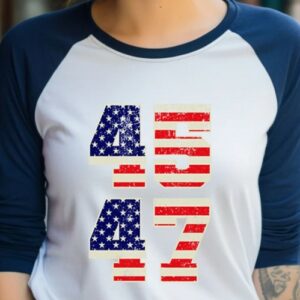 45 47 American Flag Trump Shirt, Republican Shirt, 47th President Trump T-shirt, Patriotic 45 47 Shirt For Trump Supporter, Trump 2024 Shirt1