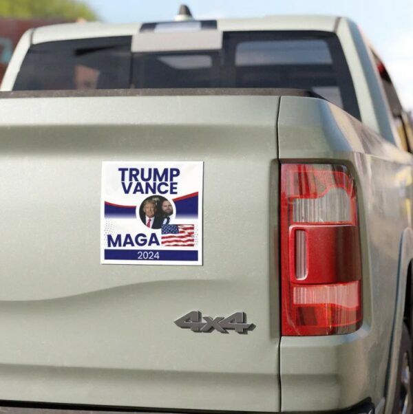 Car Magnets political campaign Trump Vance, Truck magnet Maga, Trump president elections 2024, Colorful car magnet Trump Vance 20243