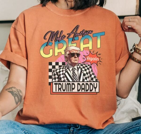 Comfort Colors Shirt, Checkered Trump Tee, Trump Daddy Tee, Make America Great Again Tee, Republican Tee, Trump Campaign Tee, Trump 2024 Tee2