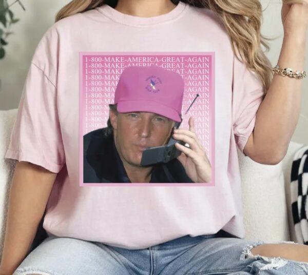 Comfort Colors Trump 1 800 MAGA Shirt, Retro Donald President T-Shirt, American Patriot Tee, Pink Republican Gifts3