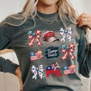 Comfort Colors Trump Long Sleeve, Coquette Trump Vance Shirt, Coquette Trump, Trump Presidential Shirt, Trump Maga Sweatshirt, Vote Trump T1