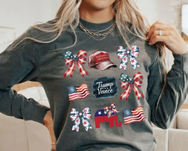 Comfort Colors Trump Long Sleeve, Coquette Trump Vance Shirt, Coquette Trump, Trump Presidential Shirt, Trump Maga Sweatshirt, Vote Trump T1