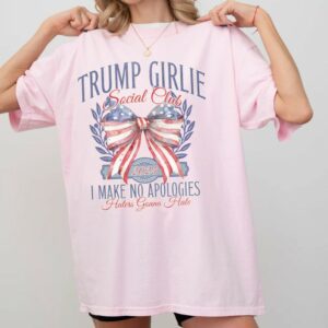 Comfort Colors® Trump Shirt 2024, Coquette Trump Social Club Shirt, Election Shirt 2024, Trump Girlie Bow Flag Tee, Maga Vote 20241