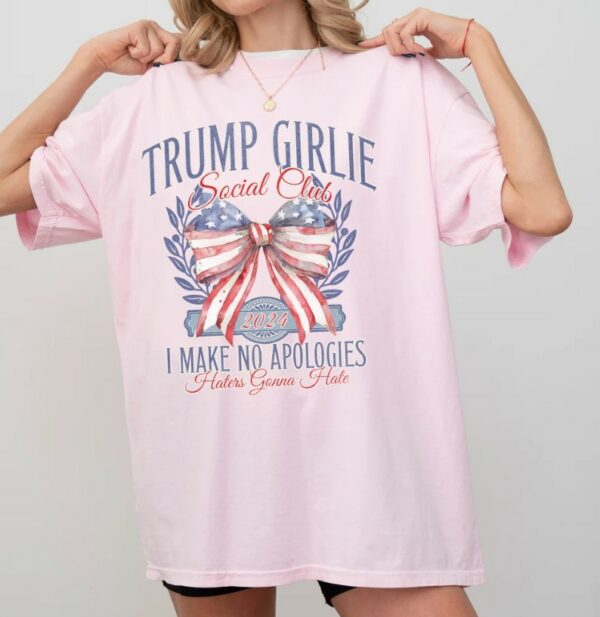 Comfort Colors® Trump Shirt 2024, Coquette Trump Social Club Shirt, Election Shirt 2024, Trump Girlie Bow Flag Tee, Maga Vote 20241