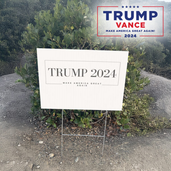 Cream Minimalist Trump Yard Sign, Modern Aesthetic Political Lawn Sign2