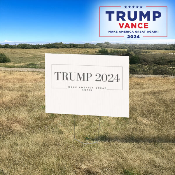 Cream Minimalist Trump Yard Sign, Modern Aesthetic Political Lawn Sign3