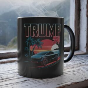 Cybertruck Trump 2024 Magic Mug, Funny Political Mug Gift, Texas Cyber Truck, Elon Musk Fan, American Mug, Patriotic Election Mug, Dad Gift