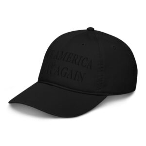 Dark MAGA Embroider Black Hat Cap