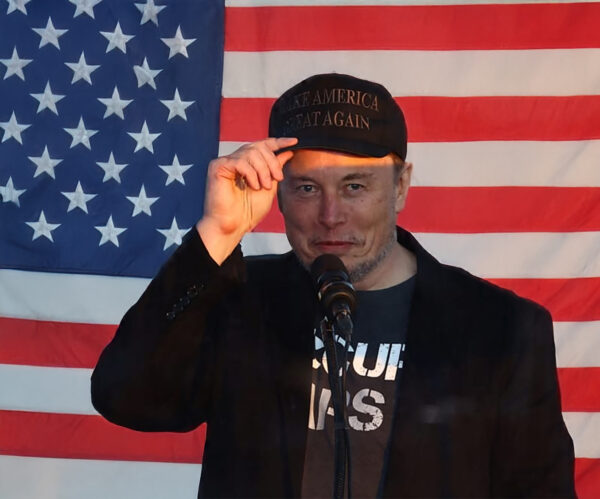 Dark MAGA Hat Elon Musk at Trump Butler rally