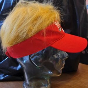 Donald Trump 2024 MAGA Hat with Wig Gift, Trump Hair Hat, Trump Halloween Costume. Trump Presidential 2024 Bling Gift. US President Election1