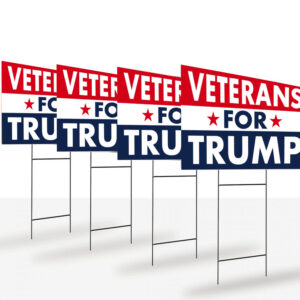 Donald Trump 2024 Signs, Military Veterans For Trump Yard Sign