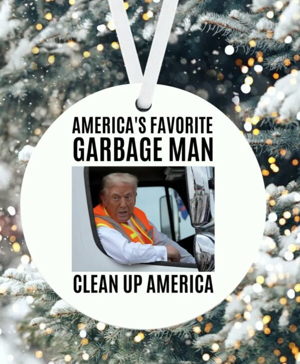 Donald Trump Garbage Truck Ornament